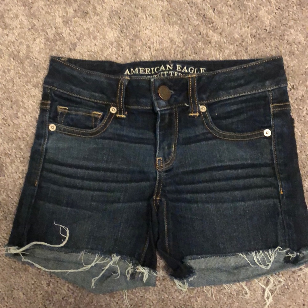 American Eagle Midi Denim Shorts, Size 0